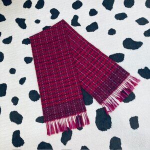 Victoire Mathieu Paris Vintage Pink Purple Metallic Wool Blend Designer Scarf